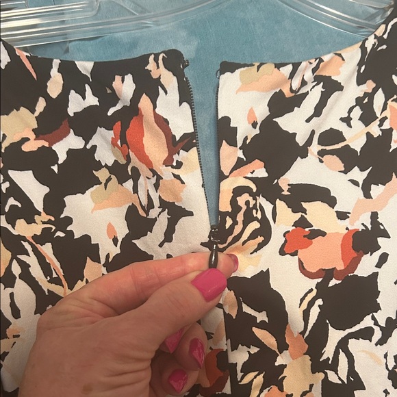 White House Black Market Floral Midi Dress - Black, White, Pink - Picture 4 of 4